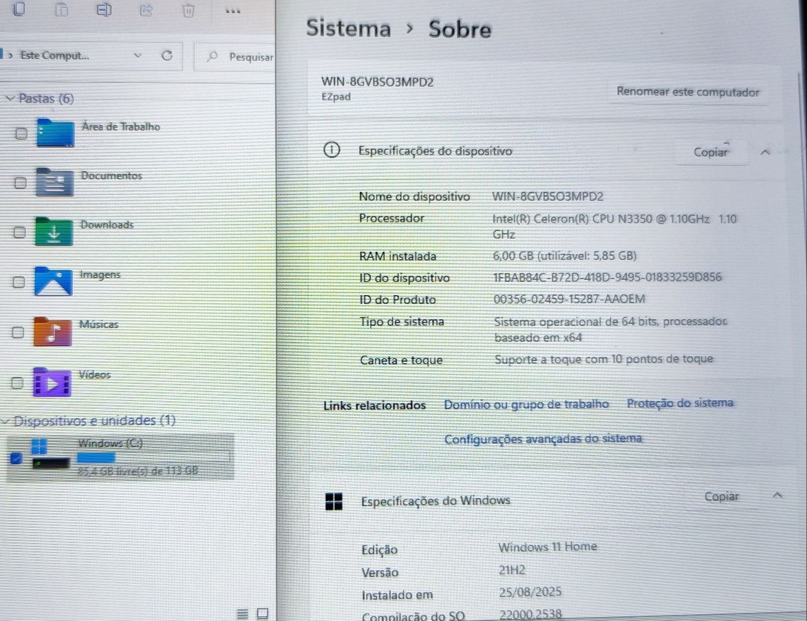 Tablet Windows TouchScreen 10"  mini computador portátil