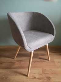 NOWY Fotel kubełkowy krzesło biurowe Szare stylowe drewniane! OKAZJA