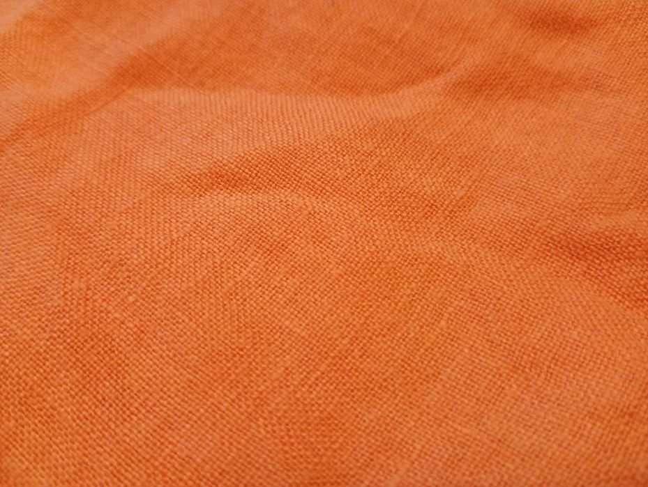 Lniane spodnie pomarańczowe