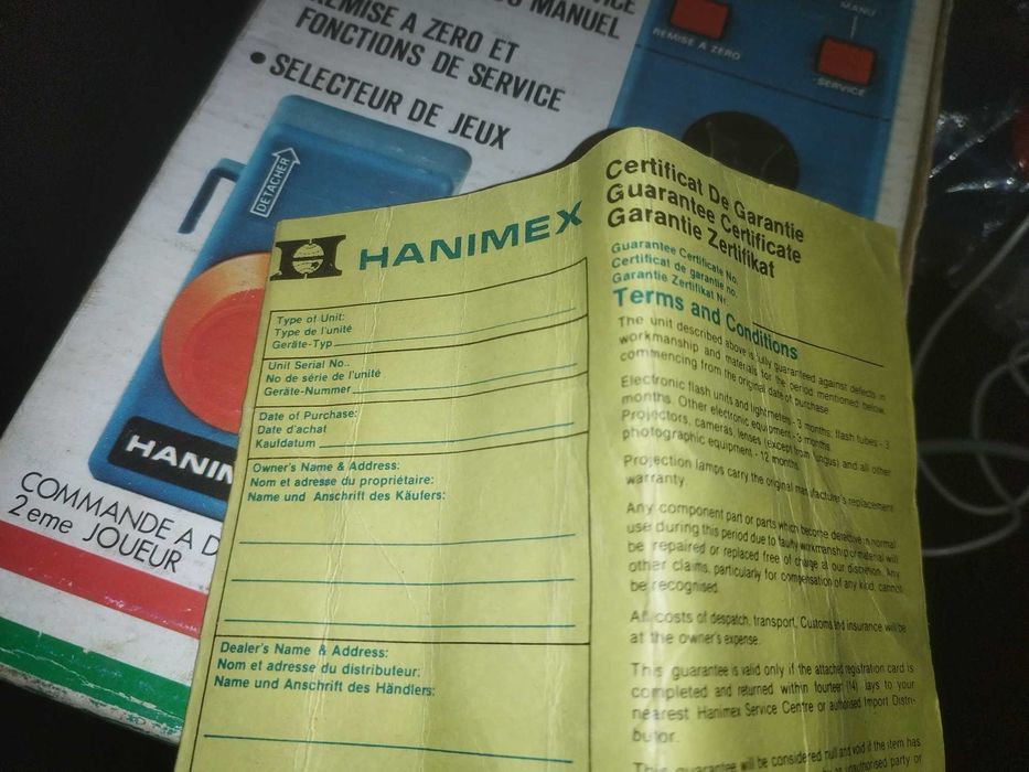 consola HANIMEX Modelo 666S Pong TV