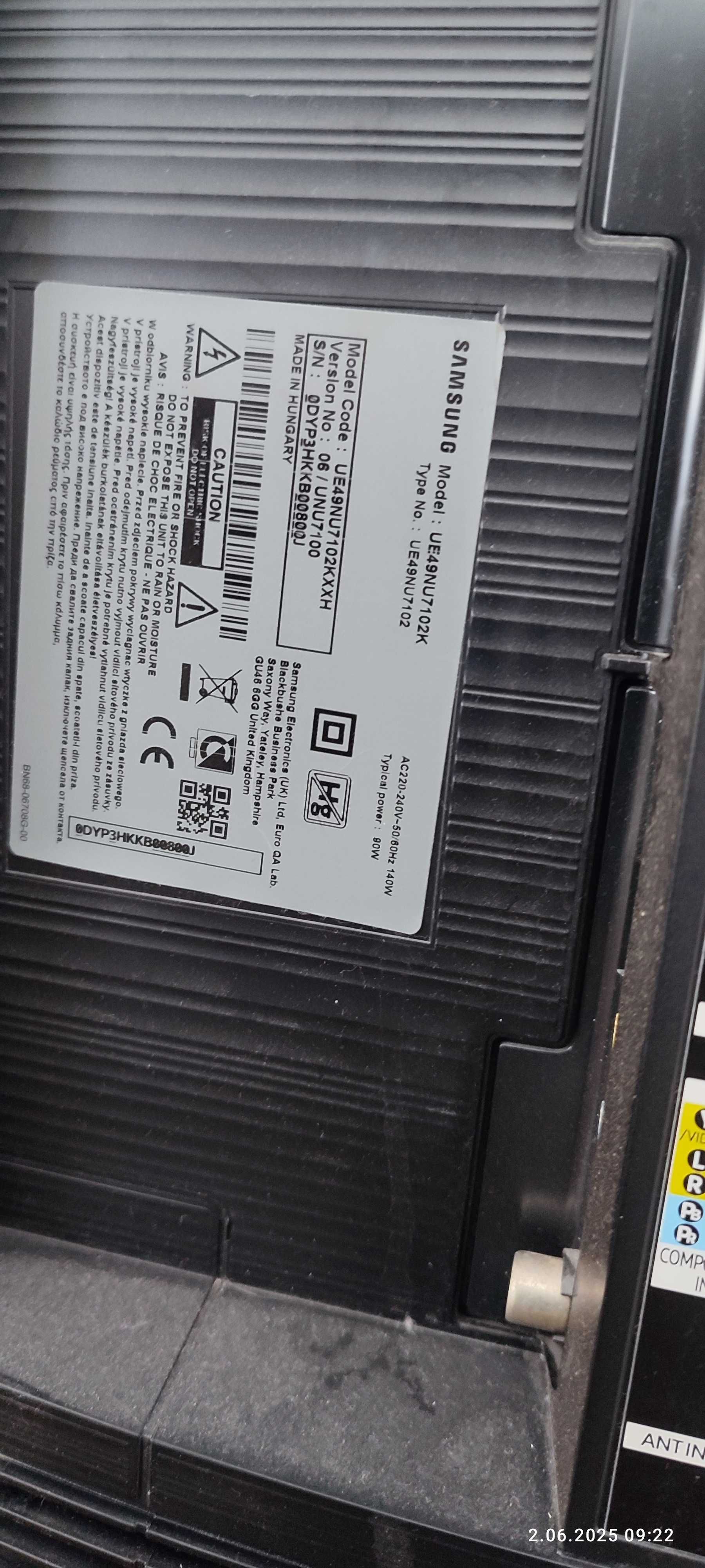 Płyta główna+zasilacz telewizor Samsung  UE49NU7102K