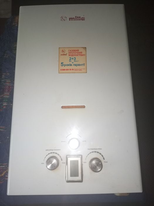 Газоколонка/газовий проточний водонагрівач milla 10л