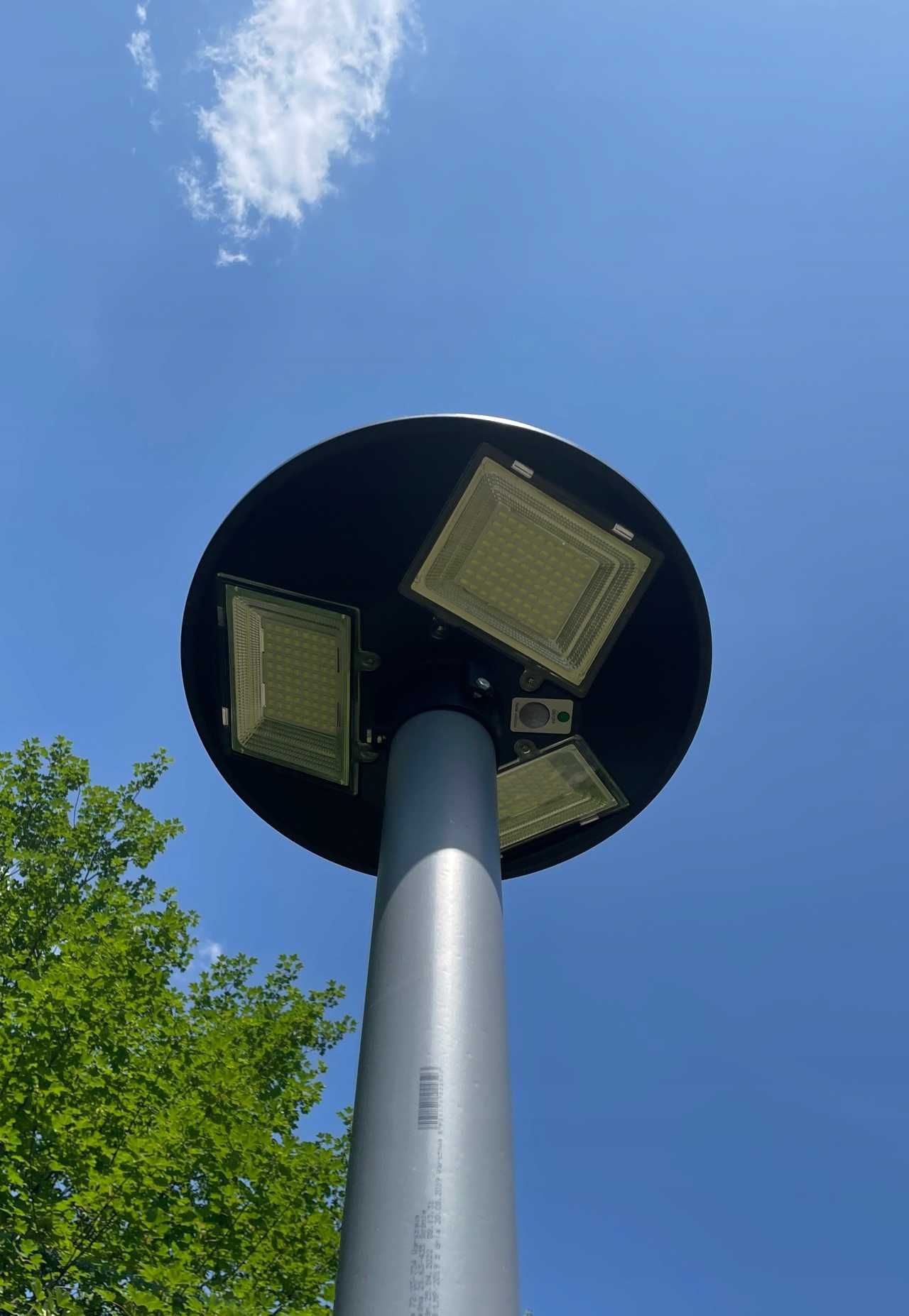 Zewnętrzna LAMPA SOLARNA LED latarnia uliczna ogrodowa czujnik ruchu