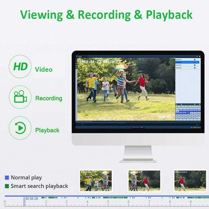 Aottom 8-kanałowy zestaw Wi-Fi MONITORING CCTV 720p 4 kamery nocne NVR