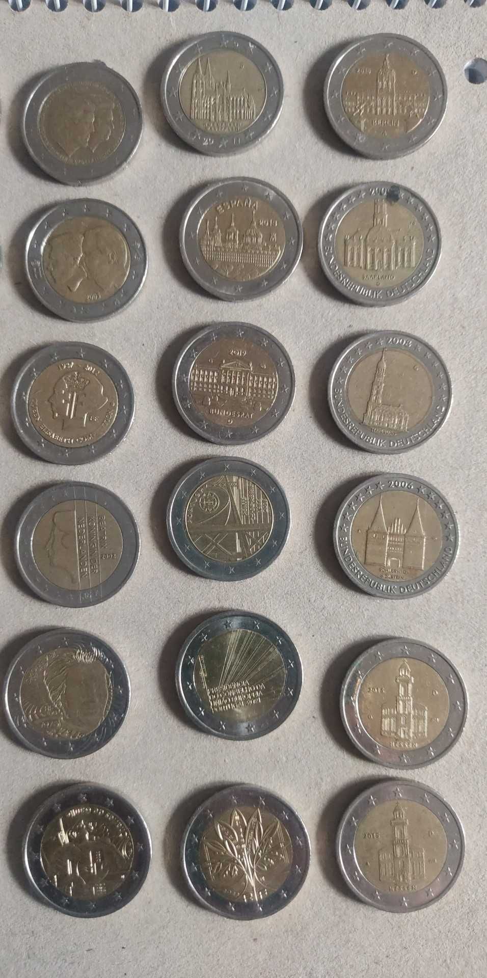 Moedas de dois euros todas diferentes