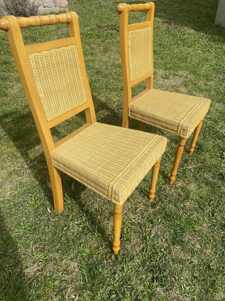 Komplet krzesel ratanowych