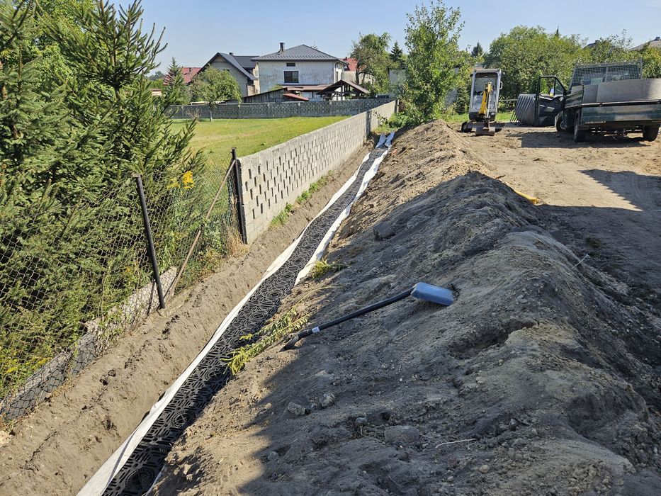 Usługi minikoparką ocieplania fundamentów Śląsk Sosnowiec Dąbrowa Będz