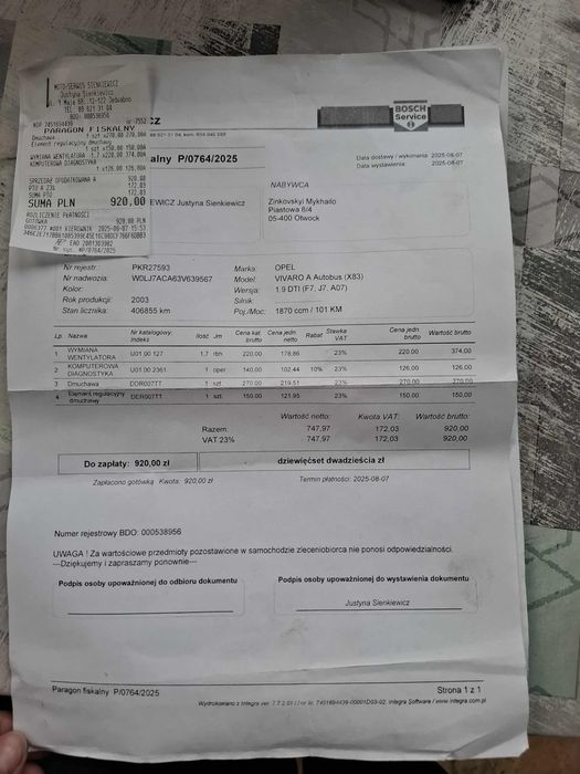 Opel Vivaro 1.9 diesel 9 osobowy