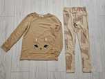 Bluza H&M + nowe legginsy 134 w kotki zestaw dla dziewczynki