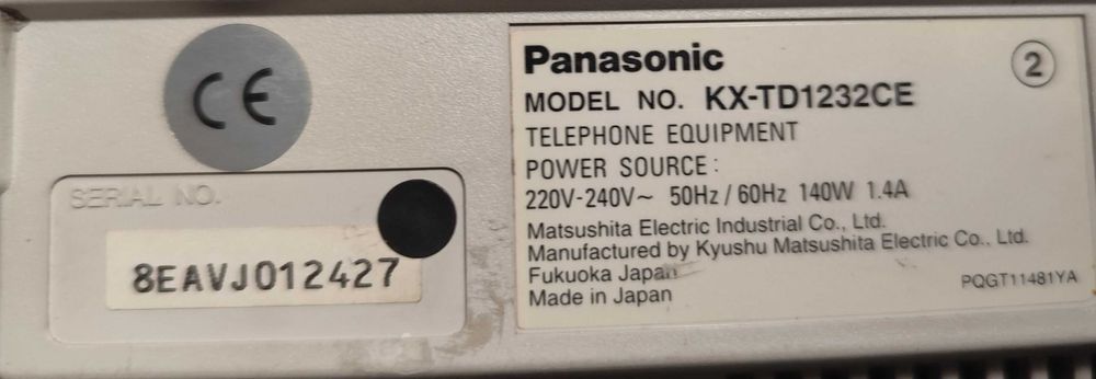 Panasonic cyfrowa centrala telefoniczna KX-TD1232 + KX-T308 GRATIS