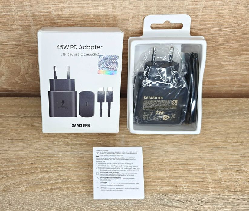 Зарядное Samsung 45 Вт + кабель 5 А, оригинальный комплект.
