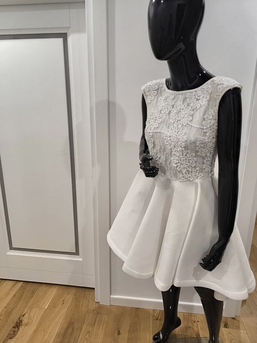 Sukienka asymetryczna ślub sylwestra ślubna cywilny komunię Glamour