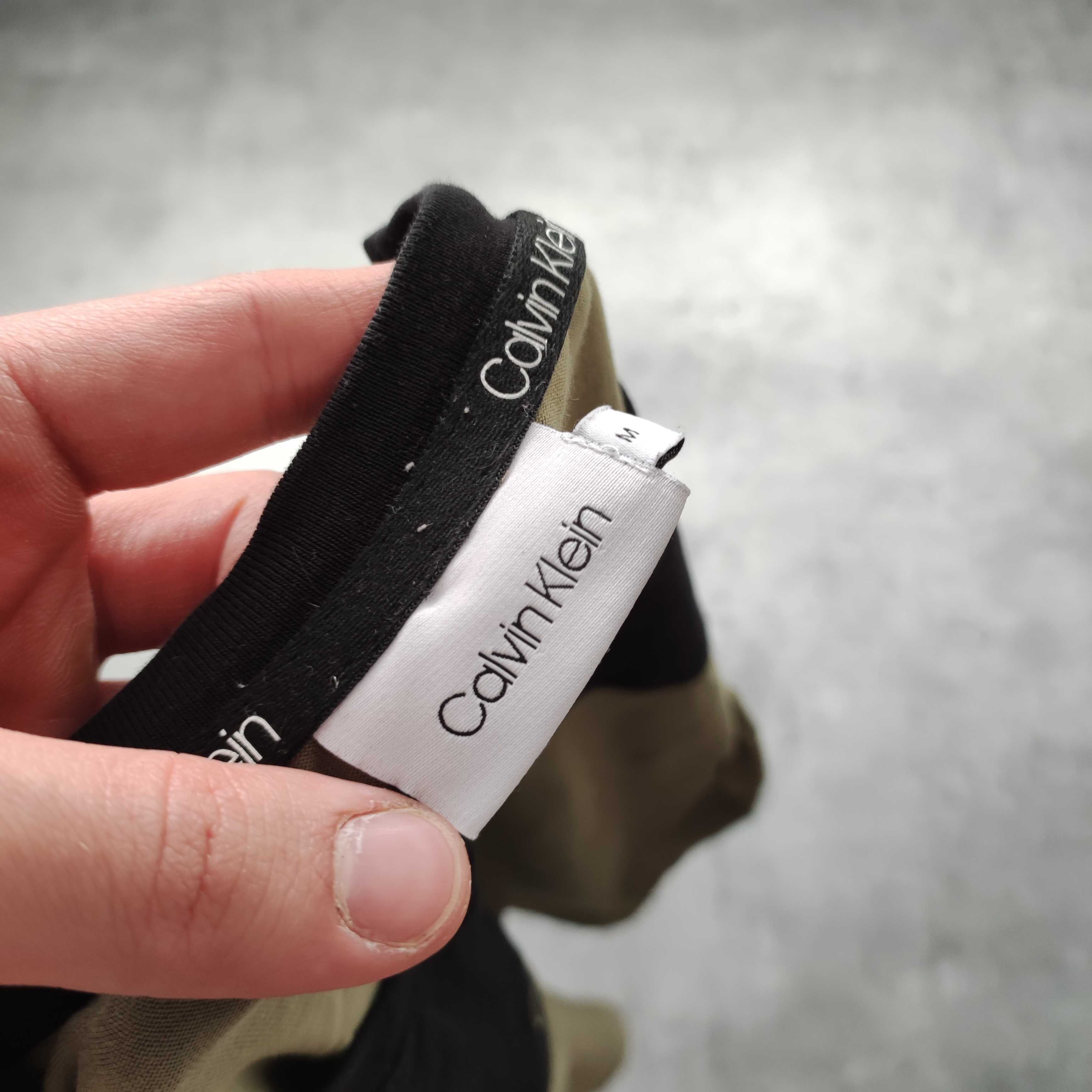 MĘSKA Koszulka PREMIUM Dual Kolor Khaki Czarna Bawełna Calvin Klein