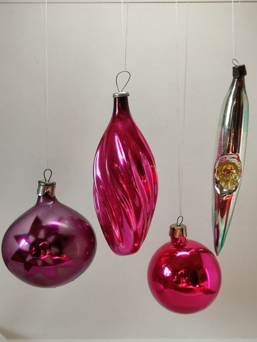 Игрушки на ёлку, ёлочные игрушки монтированные СССР стеклярус