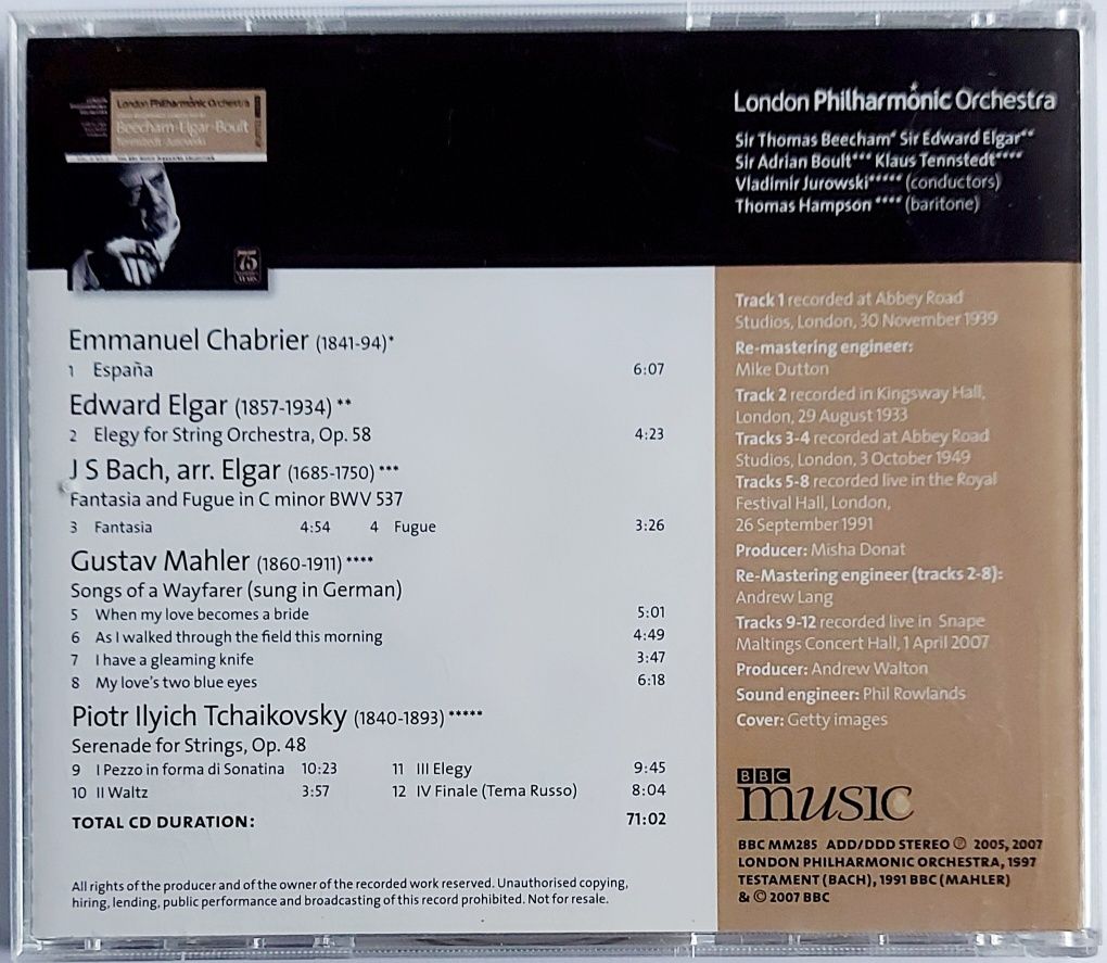 London Philharmonic Orchestra Beechmam Elgar Boult vol.16 nr. 2 2007r