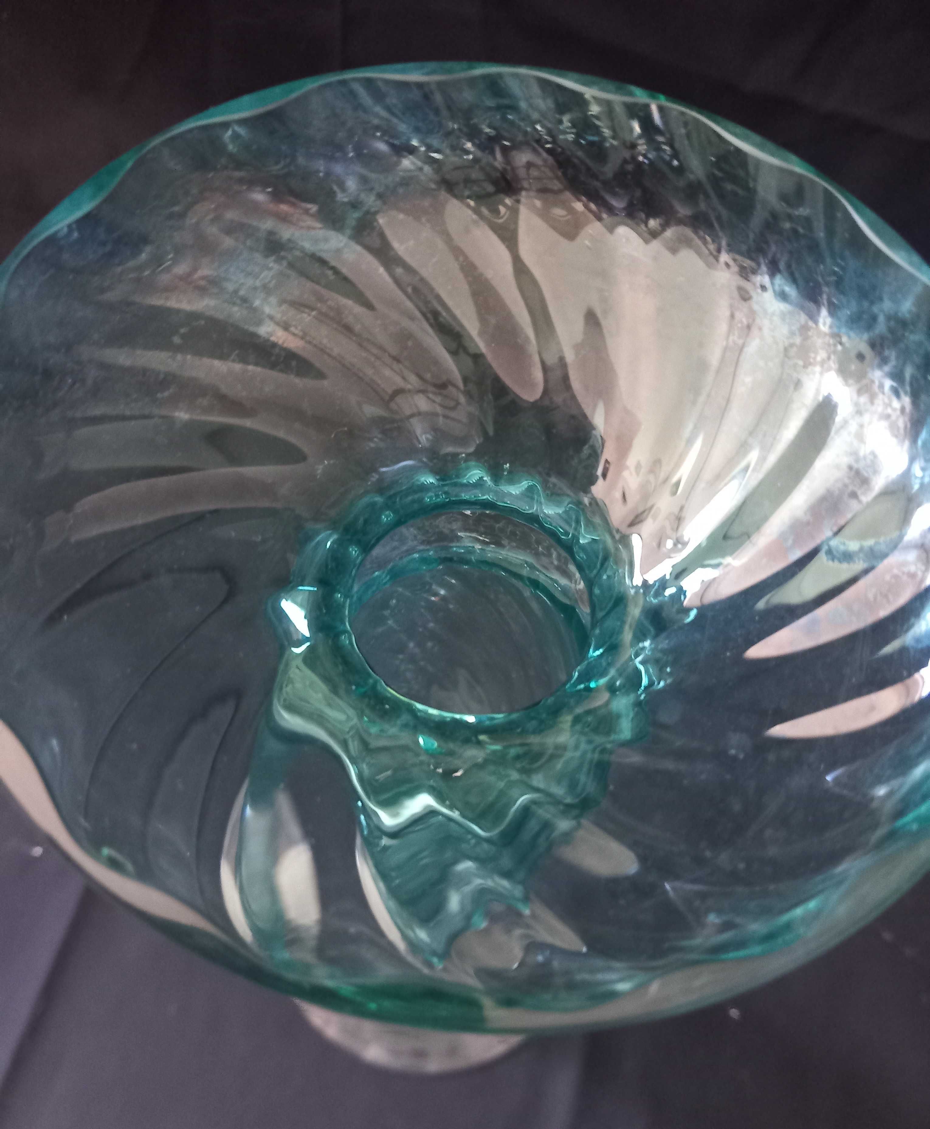 Castiçal Vaso Vintage Vidro verde