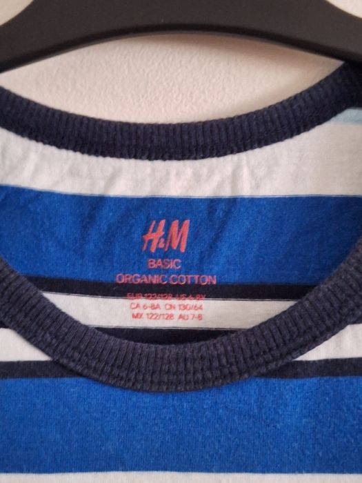 Podkoszulek/koszulka bez rękawów chłopięca H&M 122/128 biało-niebieska