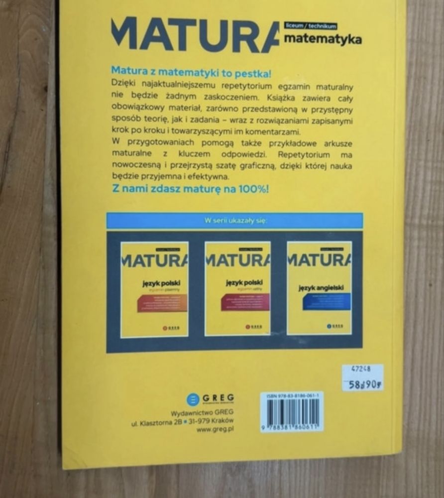 Książka z matematyki do matury