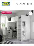 Cama alta IKEA SMÅSTAD
Cama alta, branco cinz/com secretária c/4 gavet