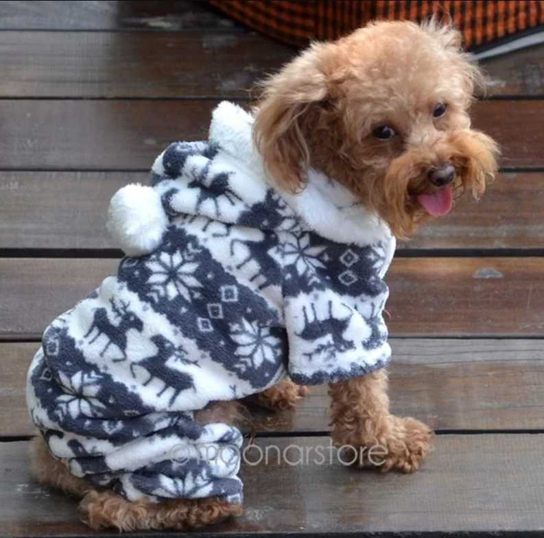 Pijama com capuz tamanho M para cães de 4 a 6 kg