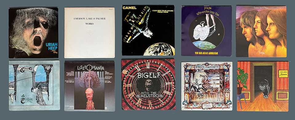 Lote 10 LPs Rock/Rock Progressivo/Jazz-Rock.