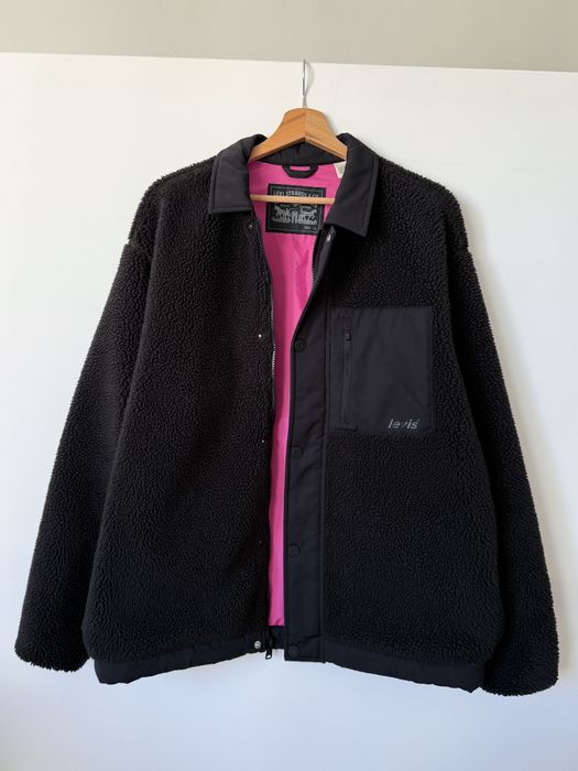 Levis Levi’s kurtka przejściowa koszulowa Sherpa czarna baranek polar