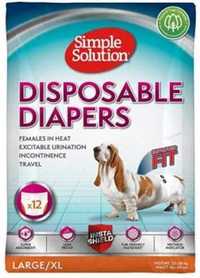 Simple Solution Disposable Diapers L/XL / 12szt -  pieluchy dla suczek