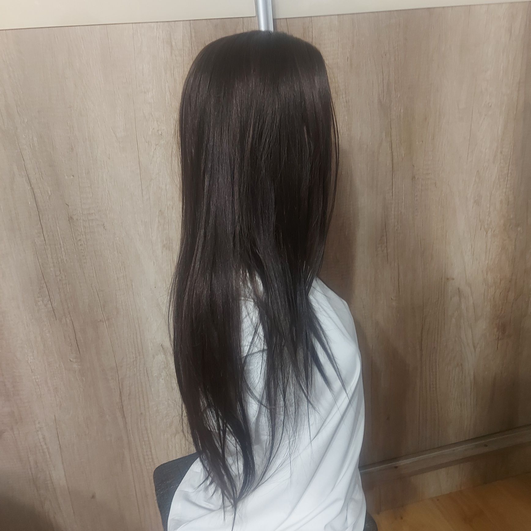 Peruka lace front 13x6x1 wlosy syntetyczne brąz
