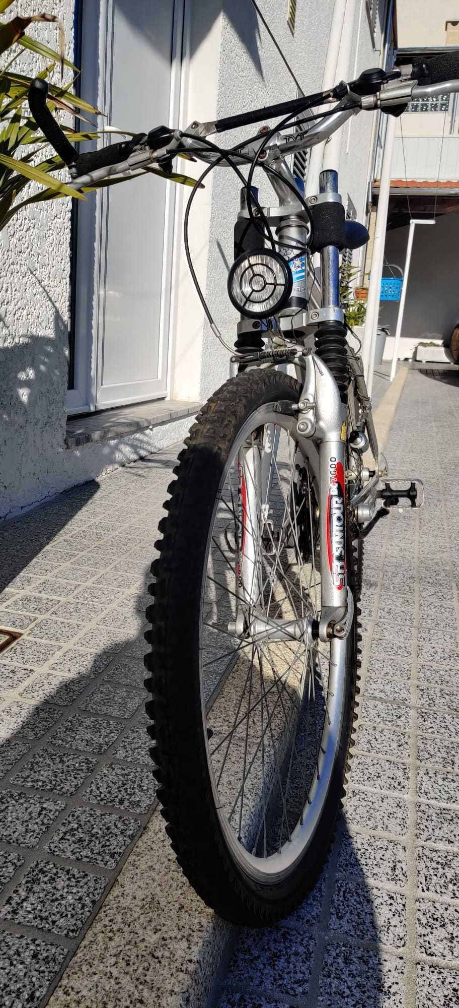 Bicicleta btt cinzenta