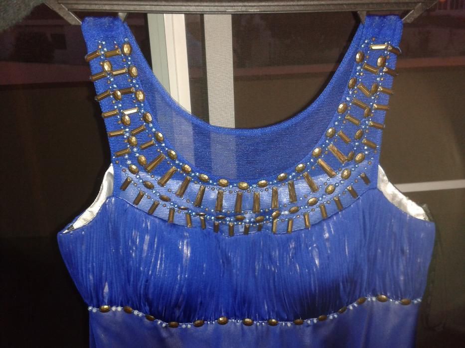 Vestido azul cerimónia