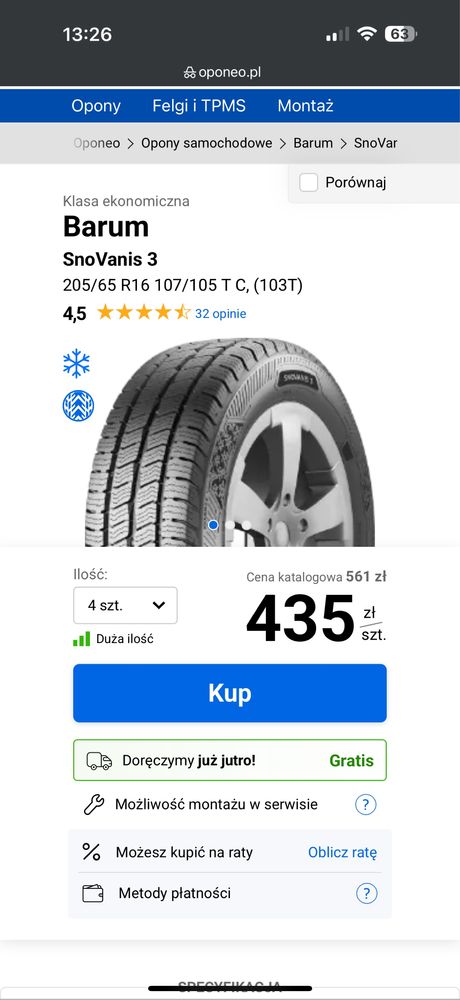 Nowe opony 205/65/16c bus zimowe 2025rok