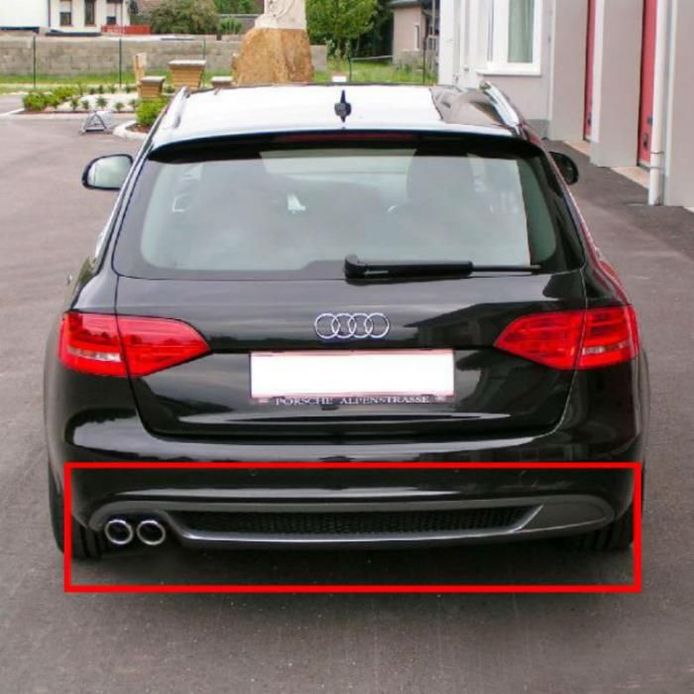 Aileron RS4 Avant + Difusor S Line Audi A4 B8 + Embaladeiras S line