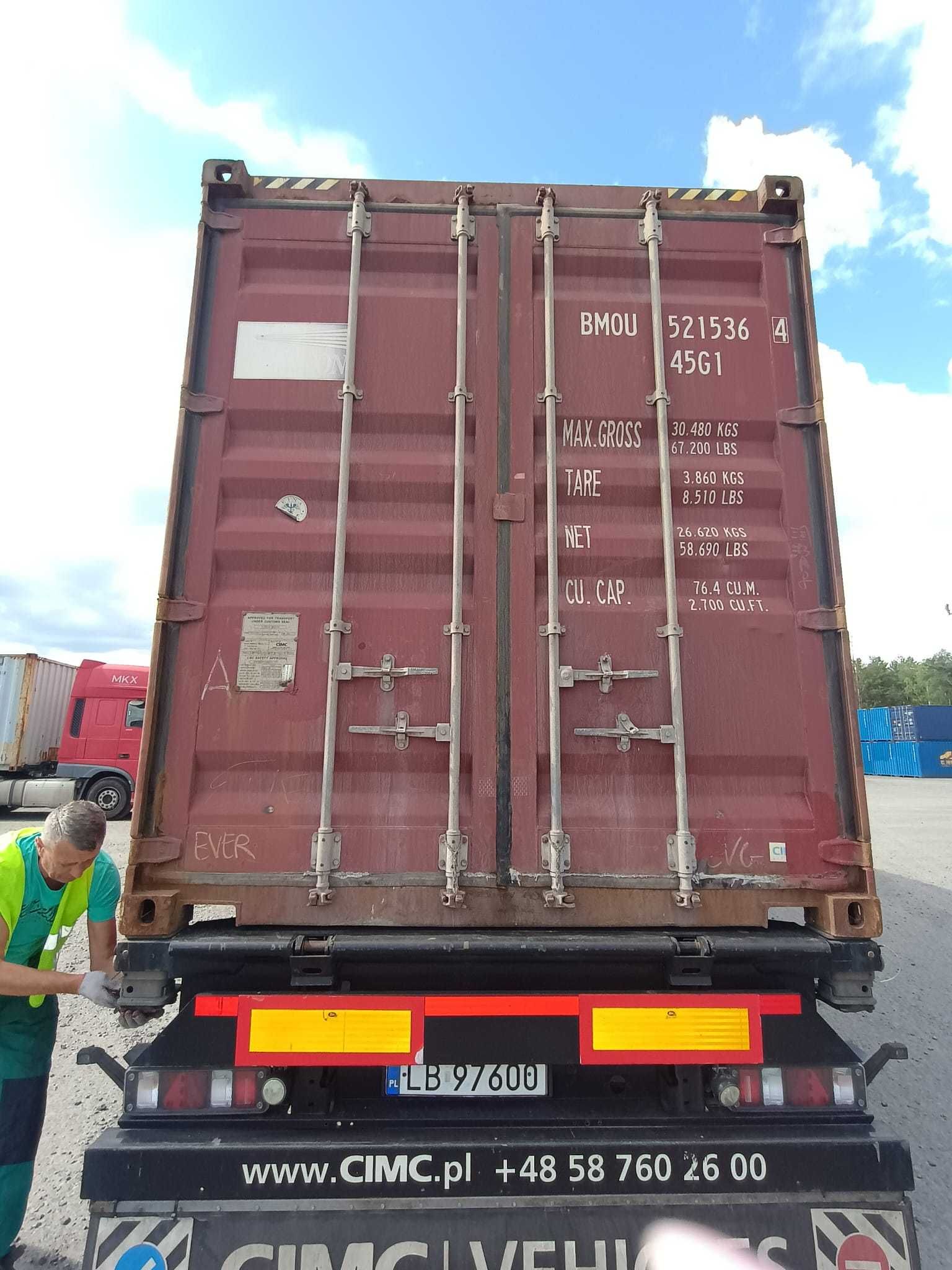 Kontener morski magazynowy 40 DV/HC 12 metrowy, używany,tani transport