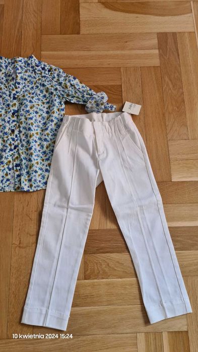 Zestaw Zara nowe spodnie i bluzka w bdb stanie 110