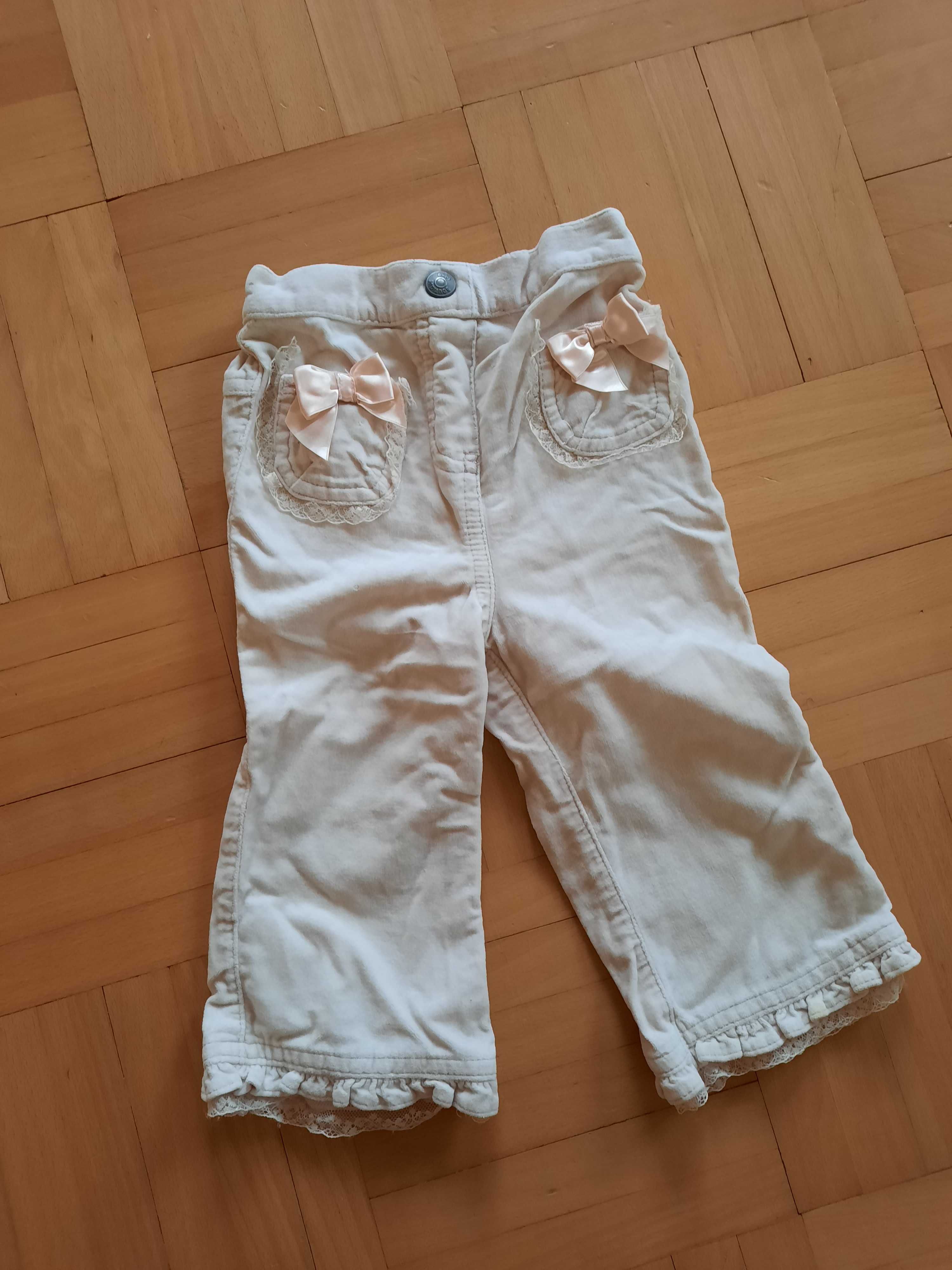 Spodnie  dziewczęce welurowe  Baby Boutique, 74-80 (9-12 miesięcy)