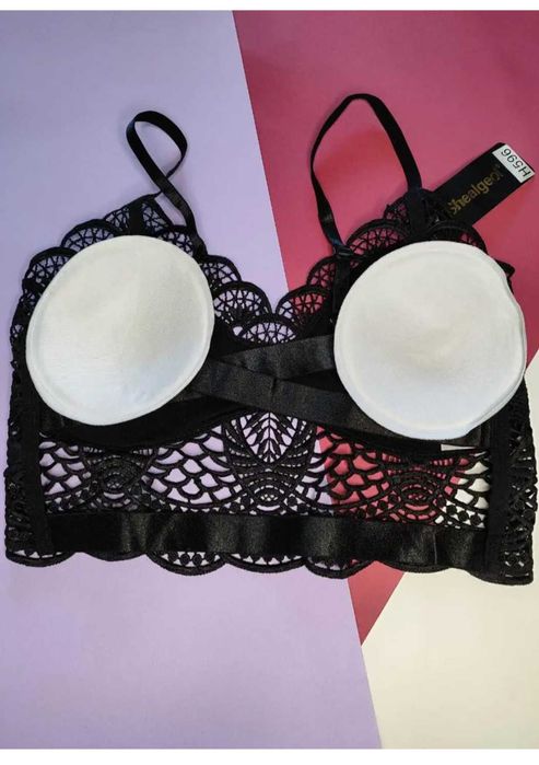 Кружевной топ черный