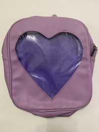 Рюкзак/ портфель  з сердечком прозорим
