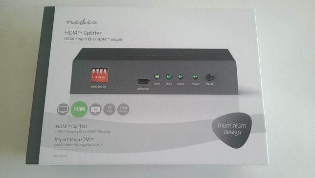 Multiplicador de vídeo Nedis HDMI c/ 2 portas.