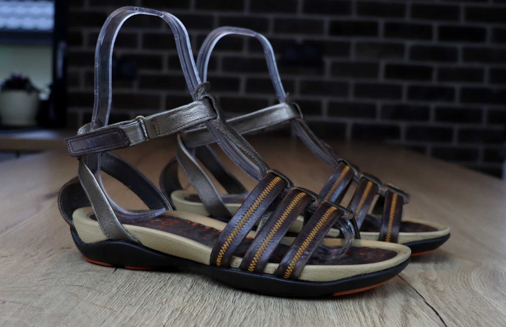 Ecco skórzane damskie sandały 38 ( 25,3 cm)