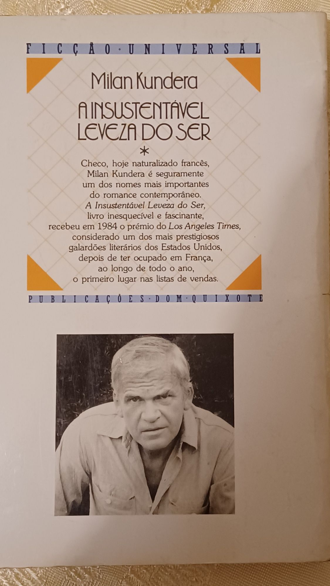 Livro "A Insustentavel leveza do ser" de Milan Kundera