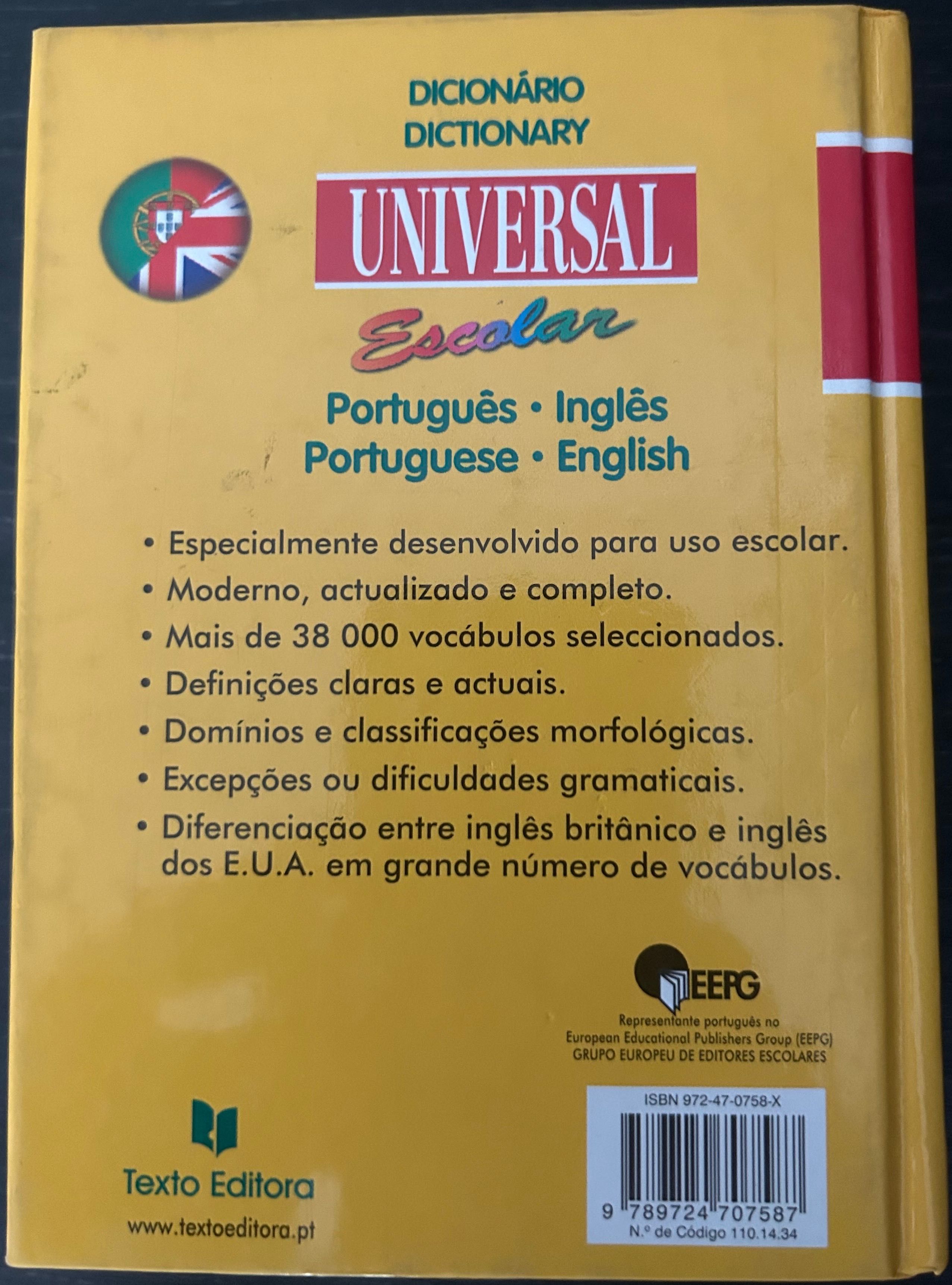 Dicionário Universal Escolar - Português / Inglês  (Texto Editora)