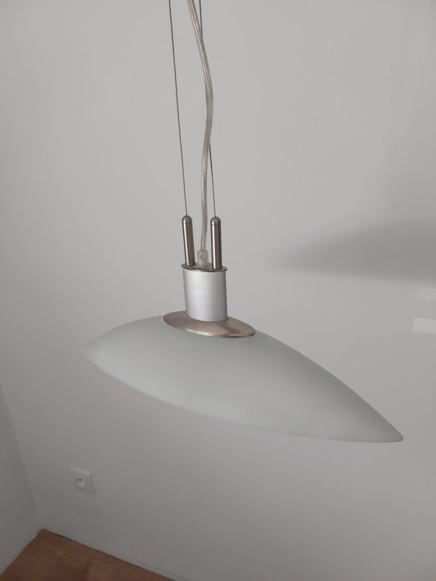 Lampa wisząca podłużna, szklana