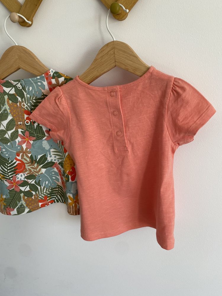 Zestaw Tshirtów TU 74 koralowy w zwierzątka