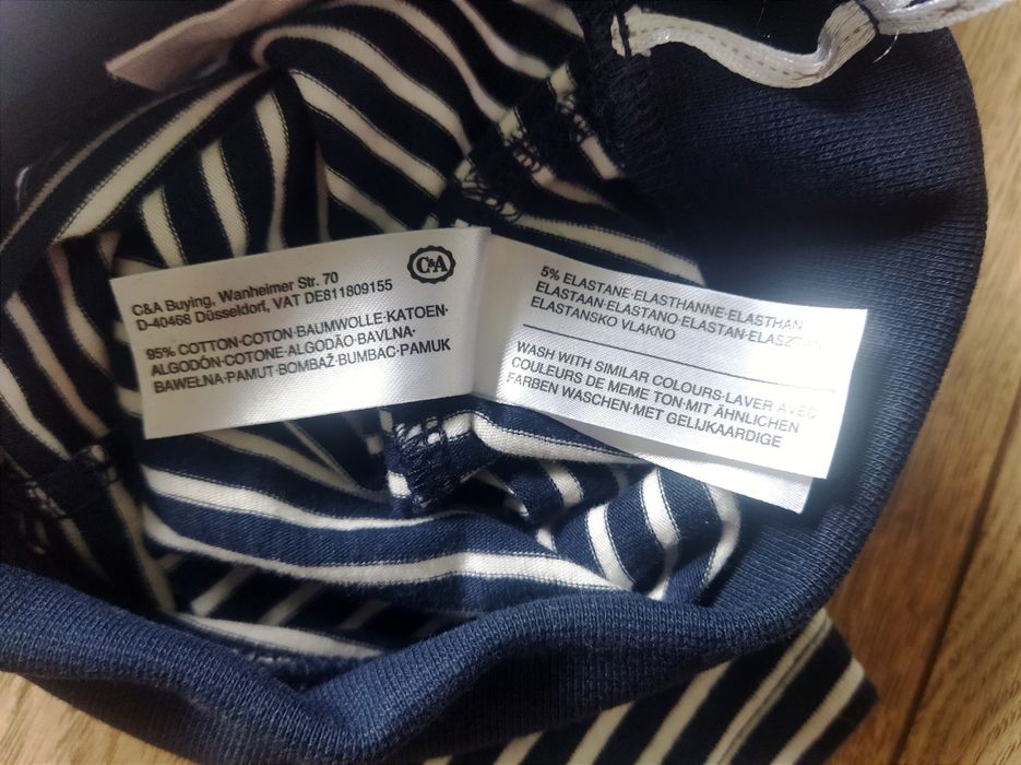 NOWE spodnie spodenki getry C&A bawełniane rozmiar 62 newborn