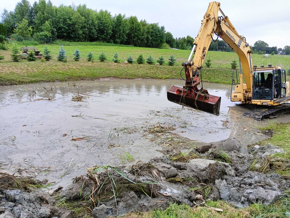 Stawy melioracje wykopy wyburzenia wynajem koparki