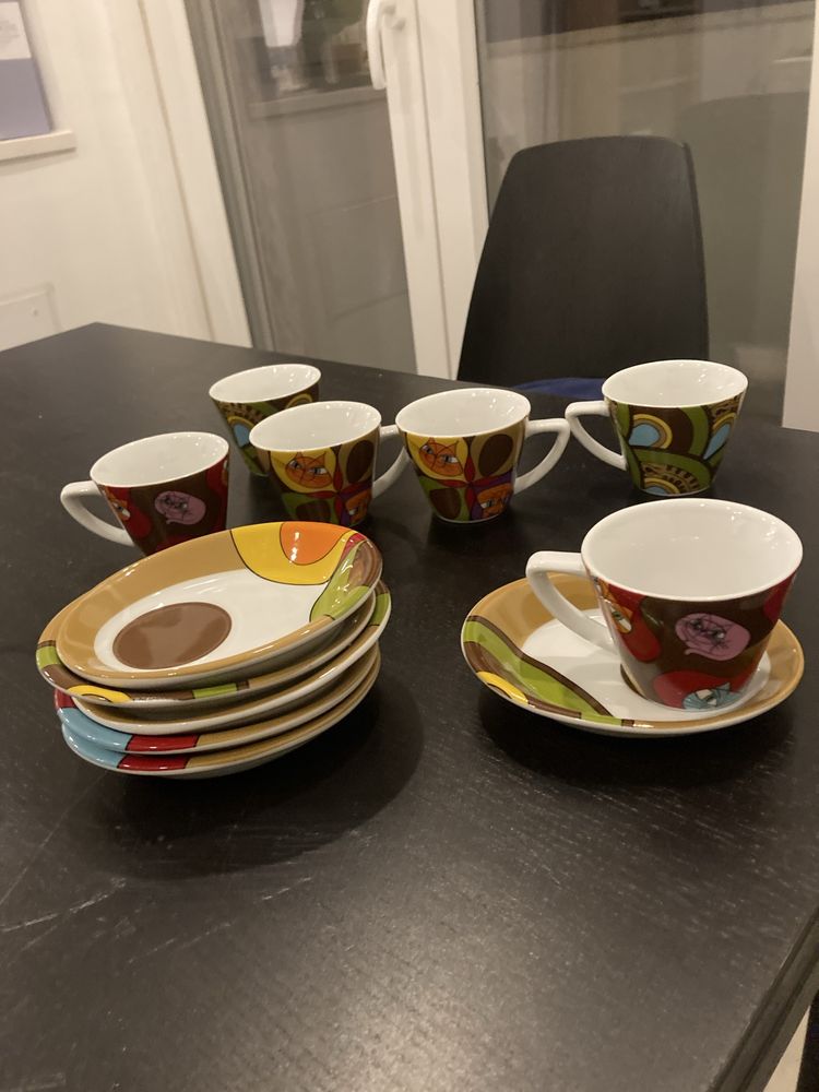 Conjunto de chavenas de cafe Gato Preto