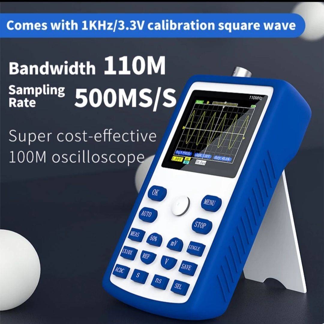 Fnirsi-1C15 портативный осциллограф 110МГц, 500 MSa/s, кейс