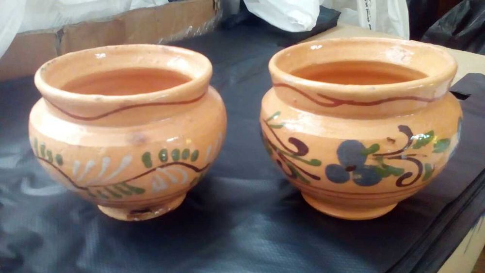 2 за 165 горшочка глиняных винтаж глина
