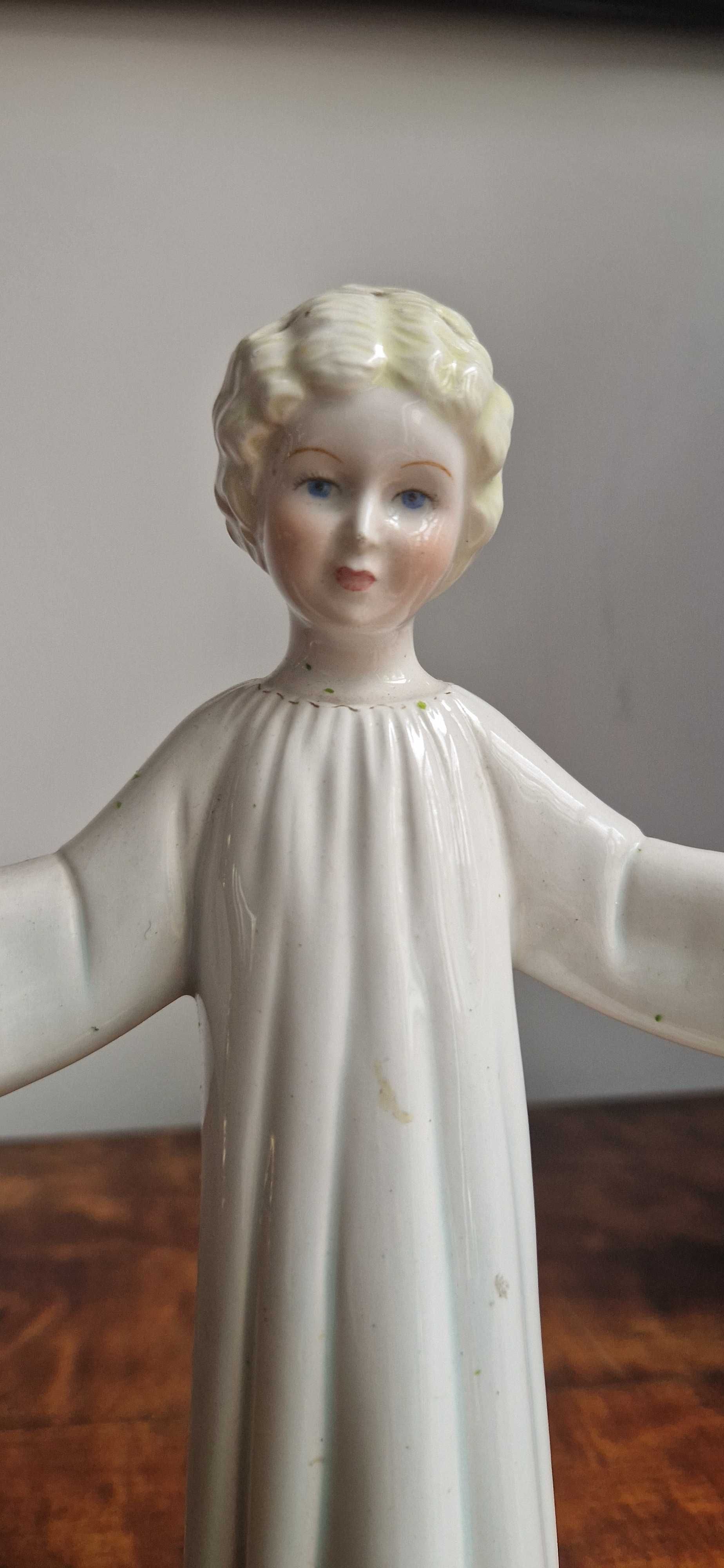 Rzeźba Jezus porcelana Italy dewocjonalia sakralna dekor sygnowany