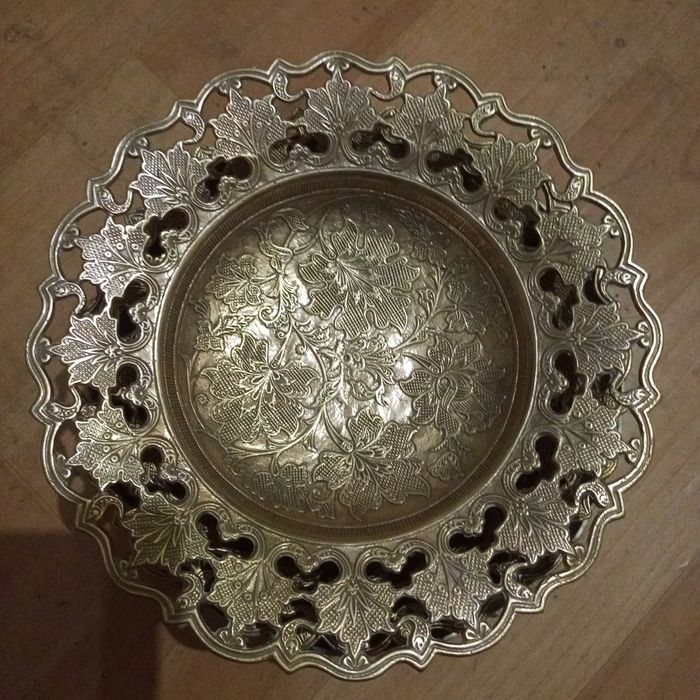 Ваза фруктовница старинная  Индия , позолоченная 900проба